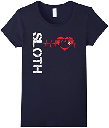 Womens Sloth Shirt - Sloth Always In My Heart T shirt Small Navy