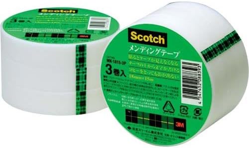 Amazon スリーエムジャパン メンディングテープ大巻 １８ｍｍ １５ｍ３巻 セロハンテープ 文房具 オフィス用品