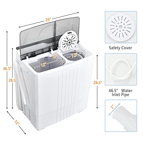 Giantex Portable Washing Machine, Twin Tub Washer and Dryer Combo