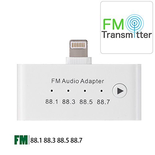 DISDIM 3in1 Lightning to 3.5mm Famle Aux FM Audio Adapter with 8Pin Female Charger Port for iPhone 8/8 Plus, iPhone 7/7 Plus,iPhone 6/6 Plus,iPad Plug and Play