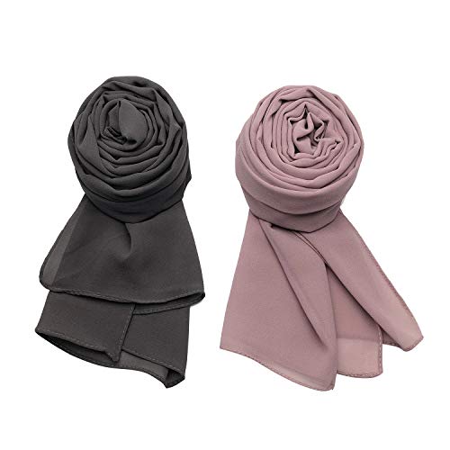 MANSHU 4 PCS Women Soft Chiffon Scarves Shawl Long Scarf Wrap Scarves C Series