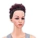 SWACC Afro Puff Drawstring Ponytail Kinky Curly Afro Clip on Updo Chignon Bun Hair Piece Extensions for African American Women Medium Size (1B/ Burgundy)