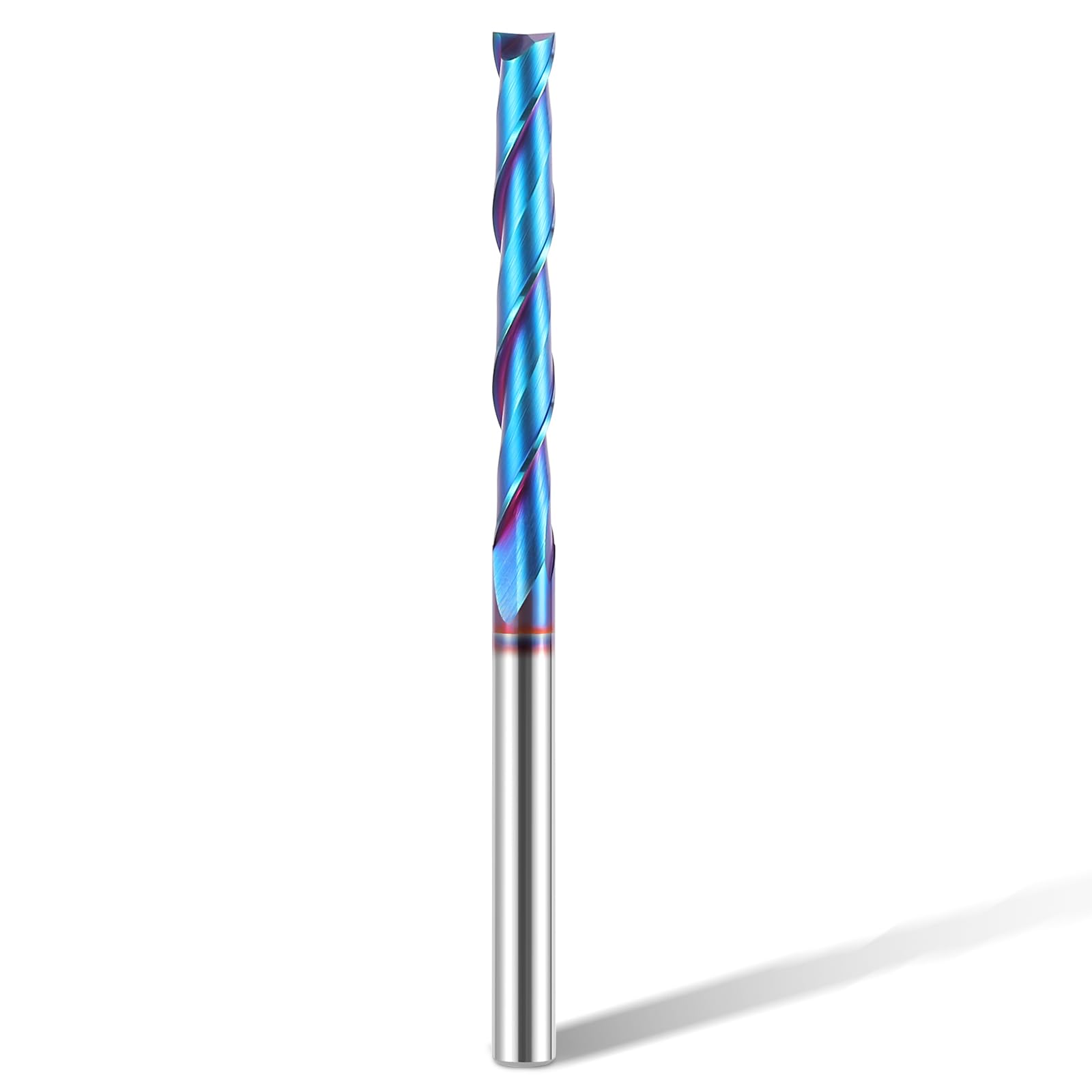 Photo 1 of HQMaster Extra Long Spiral Router Bit Upcut 1/4 Inch Shank Solid Carbide CNC Router Bit with Nano Blue Coating CNC Bits End Mill for Woodwork Mortise Slot Trim