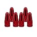 Senzeal 6pcs Presta Aluminum French Style Bicycle Air Tire Valve Caps Dust Covers Red