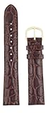 Watch Band Padded Brown Leather Croco Grain 18mm New, Watch Central