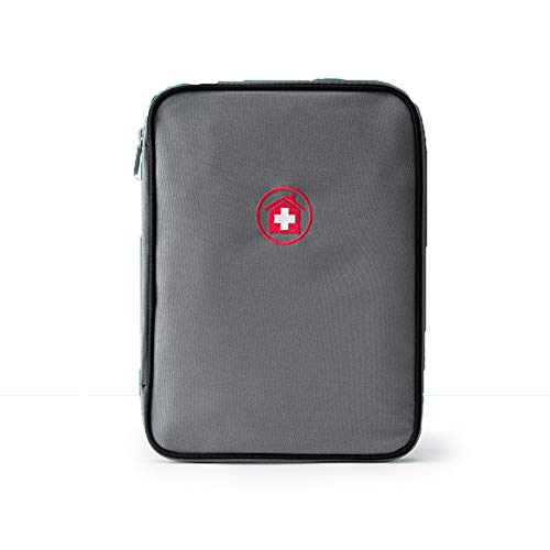 HUATINGRHHO First Aid Kit Bag, Portable Medicine Storage Bag Drug Packing Bag for Outdoor Travel, Gray, Small