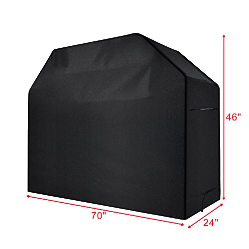 Mobo Gas Grill Cover 70 x 46 x 24 Inches Black Heavy Duty 600D Waterproof BBQ Grill Cover for Most Brands of Grilll with Storage Bag