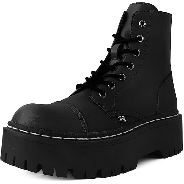 Amazon.com | T.U.K. Black Suede Viva Mondo Creeper Boots for  display picture 3