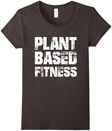 Womens PLANTBASED FITNESS Shirt - vegan plant based t-shirt Medium Asphalt
