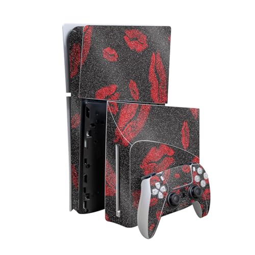 Glossy Glitter Skin Compatible with PlayStation 5 Slim Digital Edition Bundle +…