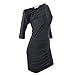 Anxihanee Women's Sexy Off Shoulder Party Club Ruched Bodycon Mini Dress (L, Black)