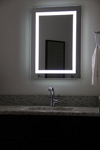 Lighted Image LED Bordered Illuminated Mirror with Bluetooth Speakers - Large