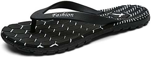 CIROHUNER Men's Flip Flops Sandal Beach Slippers (6.5 US, Black)