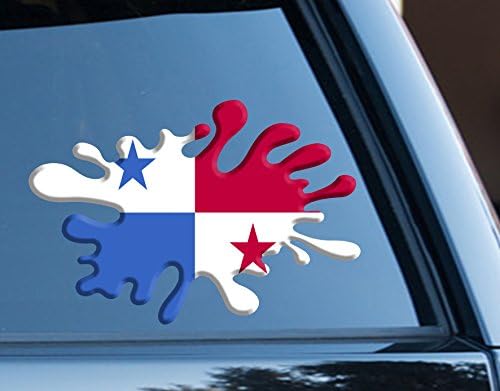 WaterShed Designs Panama Flag Splat 3D effect funny Decal Sticker Car, Van, Laptop, Doors or Walls ideal for Camper Vans, Caravans Cars and Vans National Pride