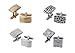 Bundle Monster 4pc Mens Classic Modern Ornate Pattern Style Dress Shirt Cufflinks Mix Design Set - Silver/Brass Finish - Set 1