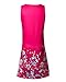 Women's Summer Casual Loose Mini Dress Print Pleated Sleeveless Sundress A-Line Beach Dresses (Rose Red, Large)