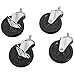 Akro-Mils AWPCAST4 Swivel Non-Marking Locking Caster Wire Shelving System Upright Legs 2 Casters with Brakes, 400lbs Weight Capacity, 4-Inch