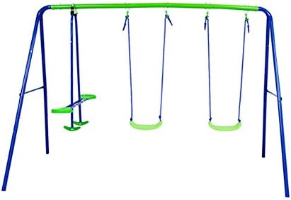 David Cartier 2016 Kids Children Swings Set 3 in 1 Toy Swing Seat Set Playset with 2 Swing &amp; Glider Outdoor