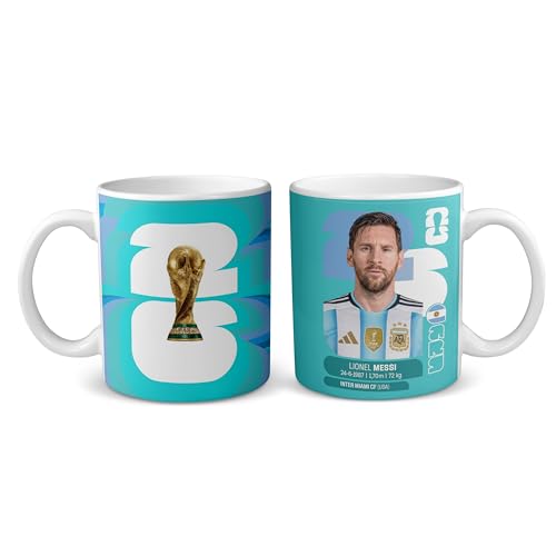 Mundo Avios Messi Lionel Messi AFA Argentina Football Team Memorial Ceramic Mug 11oz 11oz Own Designs We are Sportivo Maglietta (Figurita, Messi26)
