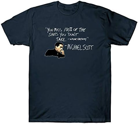 You Miss 100% of The Shots You Don't Take Michael Scott The Office Men's Navy Fashion Cotton T-Shirt