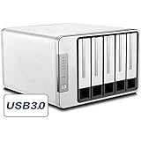 TerraMaster D5-300 USB3.0 (5Gbps) Type C 5-Bay External Hard Drive Enclosure Support RAID 5 Hard Disk RAID Storage (Diskless)