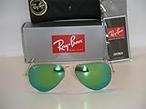 Ray Ban 3025 Aviator RB 3025 112/19 58mm Matte Gold Frame w/ Multi Green Mirror