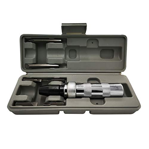 1/2-inch Manual Reversible Impact Driver,6 Piece Screwdriver Bit Set,Including Short PH2,PH3,SL7,SL8 and Long PH3,SL8 with a Metal Case. Cover Most Common Applications, Disengage Rusted Fasteners or F