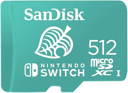 SanDisk microSDXC UHS-I Speicherkarte für Nintendo Switch 512 GB (U3, Class 10, 100 MB/s Übertragung, mehr Platz für Spiele)