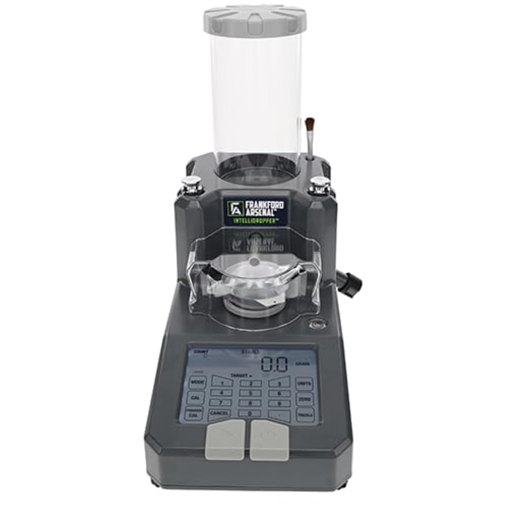 Photo 1 of Frankford Arsenal Intellidropper Electronic Powder Measure for Powder Measuring with LCD Display and Free Reloading Database App for iPhone, Windows, and Google,gray