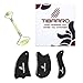 TIBAARO Gua Sha Scraping Massage Tool - Facial Jade Roller + 3 Guasha Bian Stones with Smooth Edge Professional Tools Set - Stone Boards for Spa Acupuncture Therapy Trigger Point Treatment + eBook