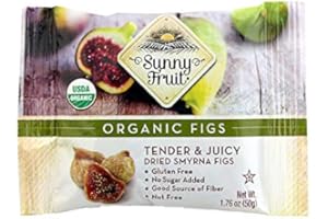 Sunny Fruit Organic Figs,Tender and Juicy Dried Smyrna Figs, 12 Portion Pack