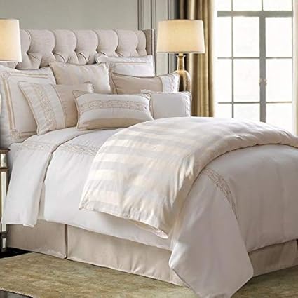 Amazon Com 4 Piece Off White King Comforter Set Super King