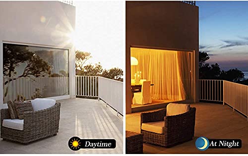 Tain-Free Mirror Window Film 99% Anti-UV, Anti-Heat, Anti-Gaze Temperature Control, Privacy Protection Adhesive Film for Windows, Home, Office, Store (Silver, 90 x 400 cm)