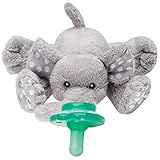 Nookums Paci-Plushies Buddies - Elephant Pacifier Holder - Adapts to Name Brand Pacifiers, Suitable for All Ages, Plush Toy Includes Detachable Pacifier