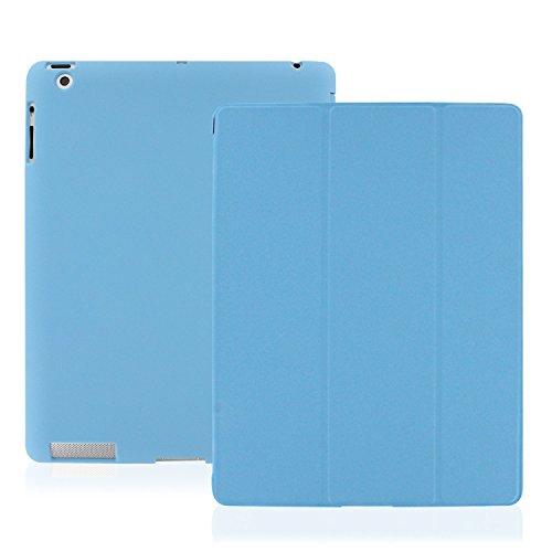 KHOMO - iPad 2 3 and 4 Generation Case - DUAL Series - Super Slim Blue Cover with Rubberized back and Smart Auto Wake Sleep Feature for Apple iPad 2, 3rd and 4th
