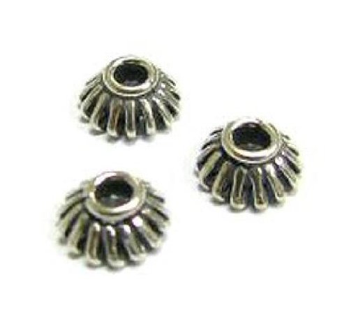 6 pcs .925 Sterling Silver Round Flower Filigree Bead Cap 6.5mm/Findings/antiqued