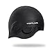 TOPLUS Swim Cap, Lightweight Silicone Solid Swimming Caps with 3D Ergonomic Design Ear Pockets for All Ages and All Hair Lengths, Great Elasticity and No Deformation, Comes With Nose Clip & Ear Plugs