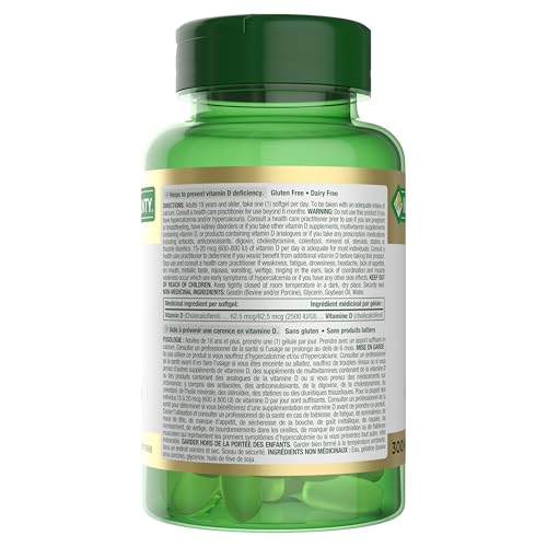 NATURE'S BOUNTY Vitamin D3, 2500 IU, Helps To Prevent Vitamin D Deficiency, 300 Softgels, 68.1 g