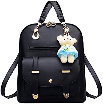 Female backpack Korean fashion casual bag 2017 new simple college wind shoulder bag (31cm (Heigh) x 25cm (Length)x 12cm (Width), black)
