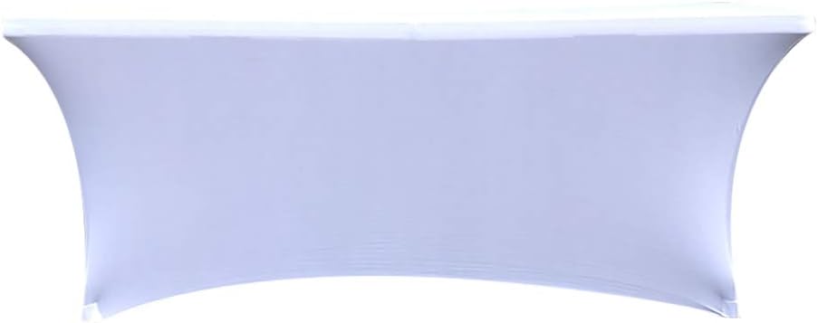Aibixi Stretch Tablecloth Rectangular Spandex Table Cover for DJ, Tradeshows, Vendors, Weddings, etc(6 ft,White)