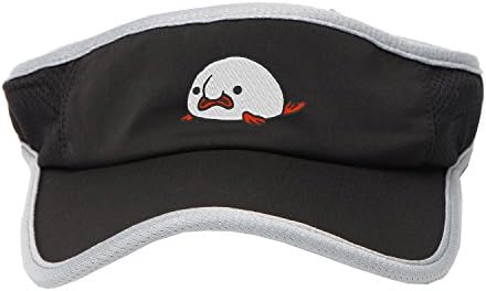 Summer Beach Visors Embroidered Cute Blobfish Low Profile Quick-drying Snapback Visor (Black)
