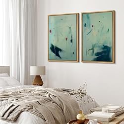 MUDECOR Framed Canvas Print Wall Art Set Soft Aqua