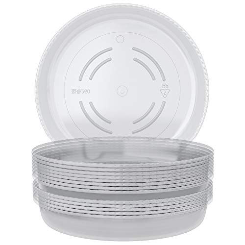 CandyHome 6 Pieces of 10 Inch Plastic Clear Plant Saucers Pot Trays for Indoor Outdoor Household and Garden Assorted, 1-White
