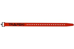 TRAPSKI Voile 15 Inch Aluminum Buckle Strap | Multi-Use Tension Strap for Skis, Bikes, Cargo, Tools, Marine & Boating, Outdoor Sports | UV-Resistant | Made in The USA (Orange)
