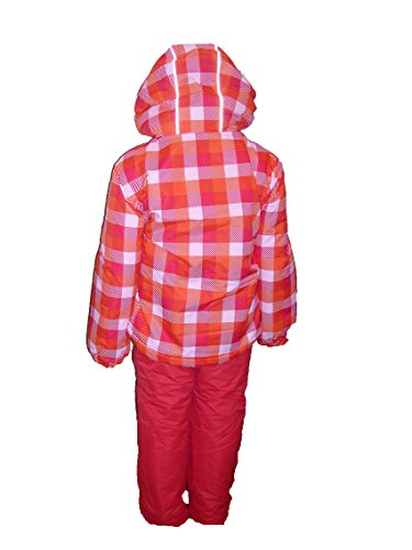 Pulse Little Girls Toddler 2 Piece Snowsuit Plaid 2T-4T (4T, Orange Sherbet Plaid)