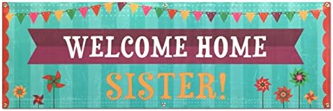 "Welcome Home Sister" Large 60"x20" (5x1.6 Feet) Vinyl Missionary Banner - Pinwheel