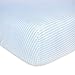 Burt's Bees Baby - Fitted Crib Sheet, Boys & Unisex 100% Organic Cotton Crib Sheet For Standard Crib and Toddler Mattresses (Sky Blue Thin Stripes) primary