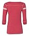 MV Sport-Ladies' Hailey Henley 3/4 Sleeve T-Shirt-W1454-LG-Red
