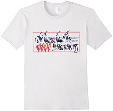 Men's Agy Wilson Designs The human heart Charlotte Bronte, tshirt XL White
