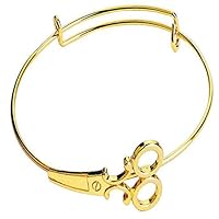 Ankepwj 2 Pcs Shears Bangle, Adjustable Scissors Bracelet，Creative Fashion Women